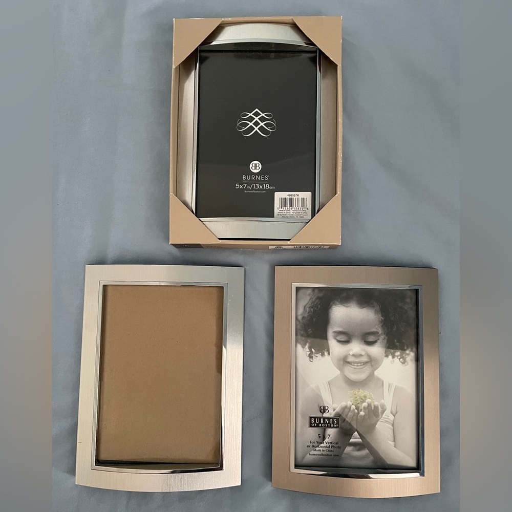 Burnes of Boston Brushed Silver Picture Frame Trio